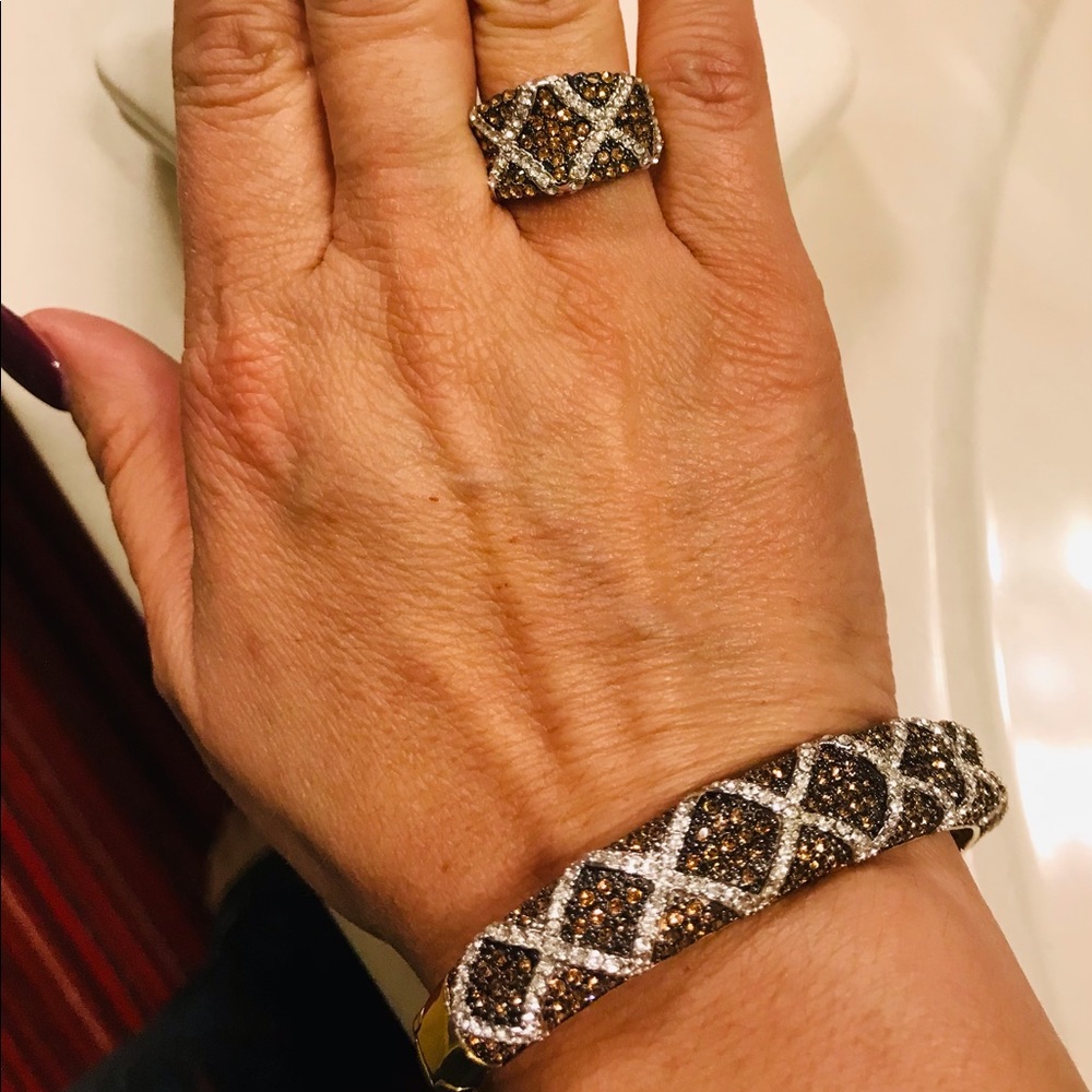 Swarovski Bangle Bracelet and Ring Set Size 7